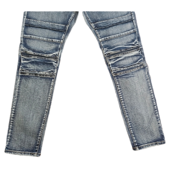 Crysp Denim Distressed ridged blue jeans, size 38x32 - Picture 3 of 6